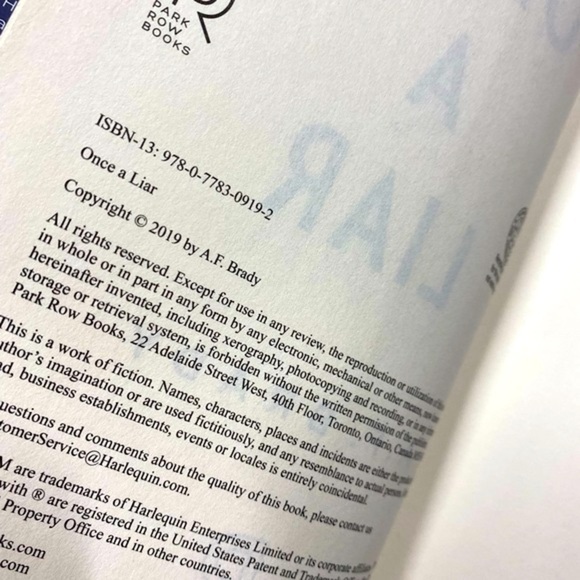 Once a liar hardback book by A.F. Brady - Picture 6 of 6